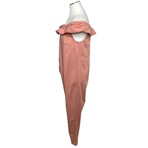 The Nines by HATCH Flounce Off the Shoulder Button Front Maternity Jumpsuit - Picture 8 of 11